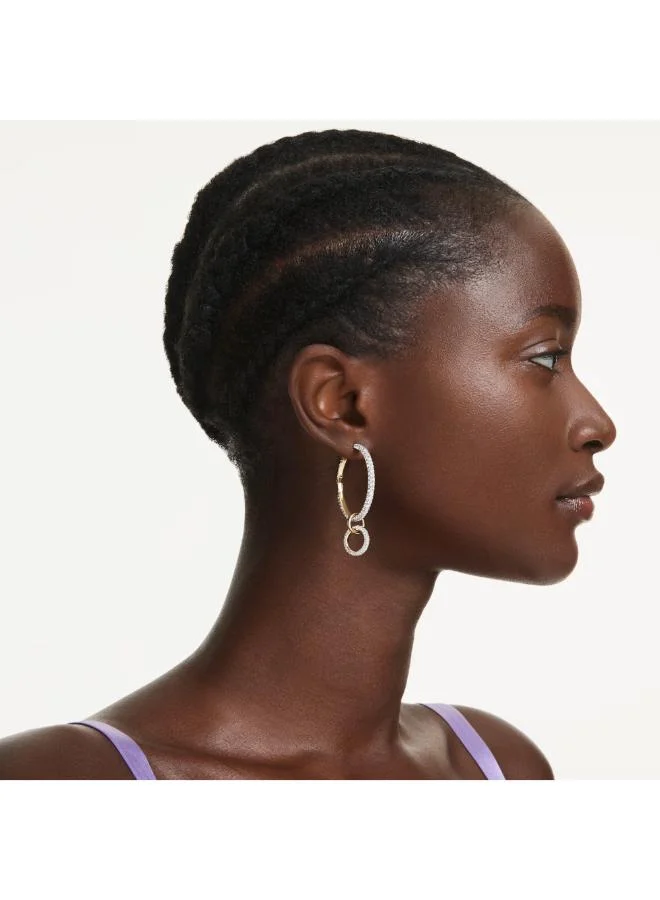 Swarovski  Dextera White Crystal Gold Tone Plated Hoop Earrings for Women | Best Price UAE